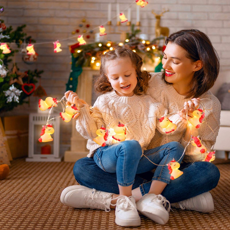 AceList Children's Room Cute Animal Pink Unicorn LED String Lights for Holiday Lights Wall Window Tree Decorative Lights Party Yard& Garden Kids Bedroom Living-Room Dorm Decor - Image 3